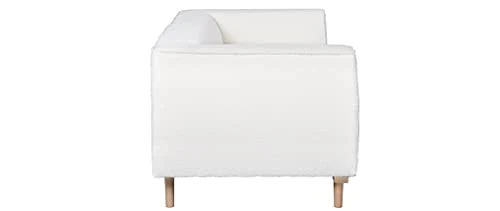 Miliboo Canapé scandinave 2-3 Places en Tissu Effet Laine bouclée écru et Bois Clair Morris