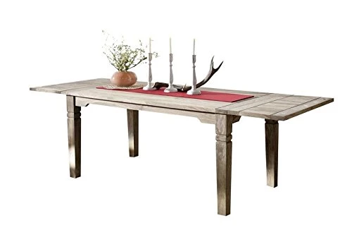 Table à Manger Extensible 160-240x90cm - Bois Massif de Palissandre huilé - Style Colonial/Ethnique - Leeds #53