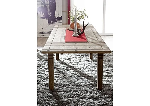 Table à Manger Extensible 160-240x90cm - Bois Massif de Palissandre huilé - Style Colonial/Ethnique - Leeds #53