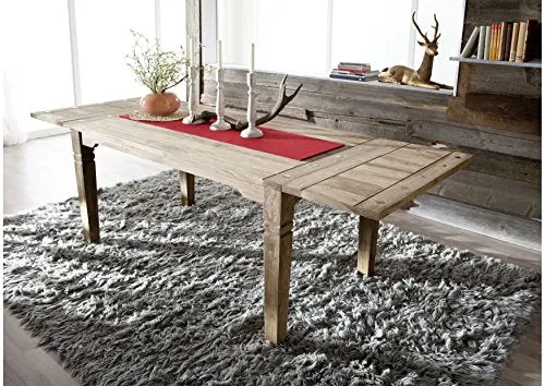Table à Manger Extensible 160-240x90cm - Bois Massif de Palissandre huilé - Style Colonial/Ethnique - Leeds #53