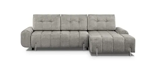 mb-moebel Canapé d'angle Droit/Gauche en lit Convertible avec Coffre 4 Places - Pieds en Métal, en Tissu - Salon & séjour - 290cmx172cmx96cm - Coraline (Droit, Cappuccino)