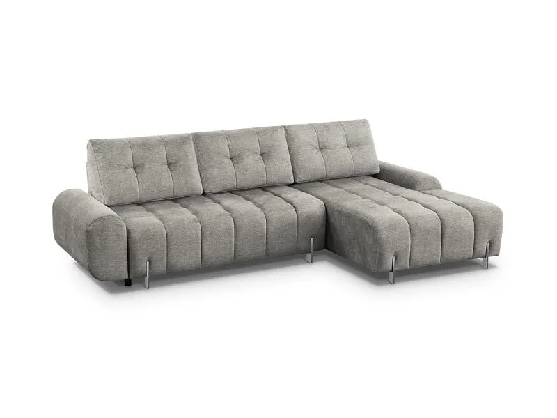 mb-moebel Canapé d'angle Droit/Gauche en lit Convertible avec Coffre 4 Places - Pieds en Métal, en Tissu - Salon & séjour - 290cmx172cmx96cm - Coraline (Droit, Cappuccino)