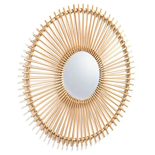 Kave Home Louisa Miroir mural rond en rotin Ø 81 cm