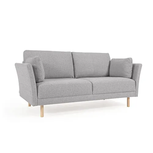 Kave Home - Canapé Gilma 2 Places Gris Clair avec Pieds Finition Naturelle 170 cm