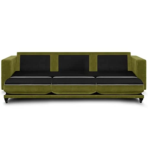 HOMIFAB Canapé 3 Places Convertibles en Velours Vert Olive - Collection Viktor