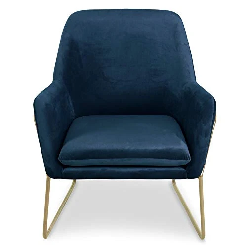Menzzo Claudio Fauteuil, Velours, Bleu, 79
