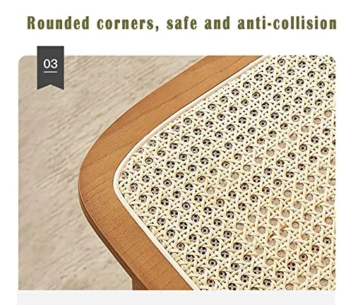 ZNMDOK Tabouret Haut en Bois Massif ， Chaise Simple chez l'habitant, de Bar à la Maison, indonésienne rotin véritable avec Dossier, Dossier Solide et sans Odeur(2 pièces), 40*42*109cm