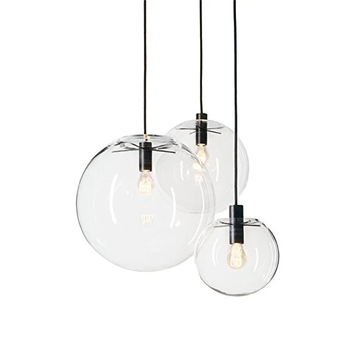 MZStech Billes en Verre Luminaire Suspension Boule verre Lustre Pendentif Lampe (30cm)
