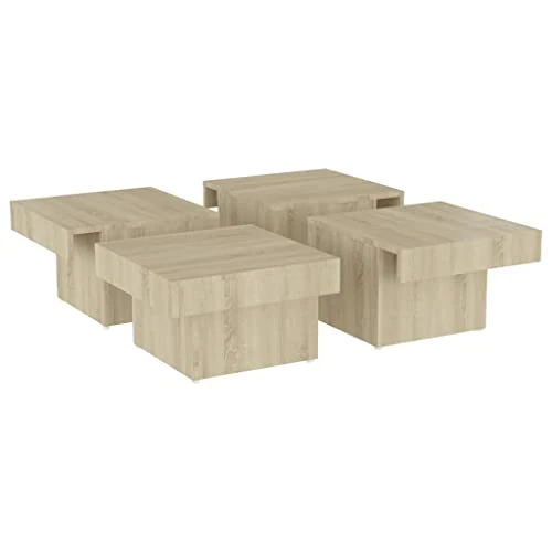 vidaXL Table Basse Table d'Appoint Table de Canapé Bout de Canapé Meuble de Salle de Séjour Salon Intérieur Chêne Sonoma 90x90x28 cm Aggloméré
