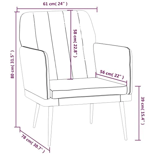 vidaXL Fauteuil Bordeaux 61x78x80 cm Similicuir