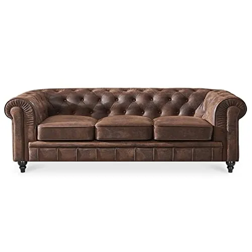 INTENSE DECO Canapé Chesterfield 3 Places Vintage