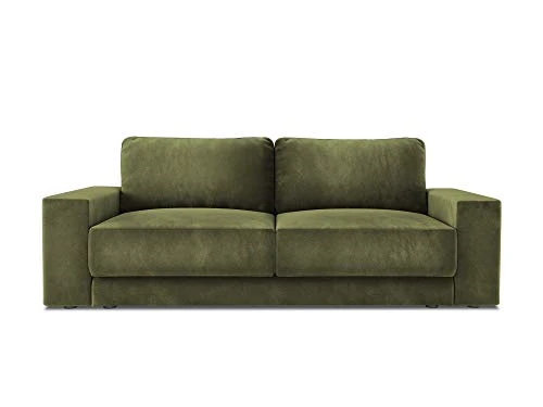 Milo Casa Canapé Velours Convertible, Gaia, 4 Places, Vert, 250x100x84