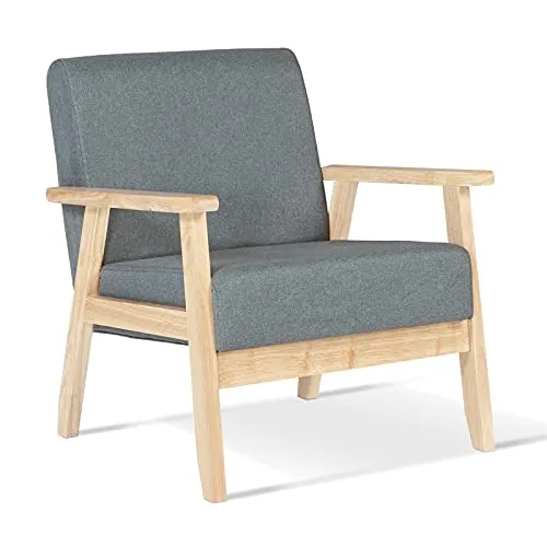 IDMarket - Fauteuil scandinave Anders en Tissu Gris Anthracite