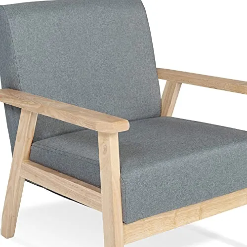 IDMarket - Fauteuil scandinave Anders en Tissu Gris Anthracite