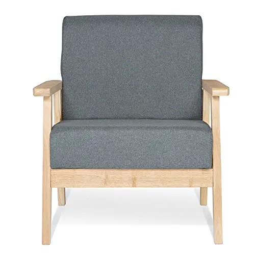IDMarket - Fauteuil scandinave Anders en Tissu Gris Anthracite