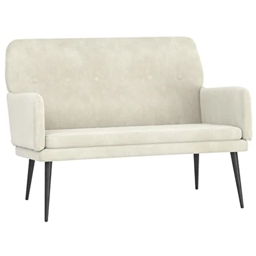 vidaXL Banc Crème 108x79x79 cm Velours