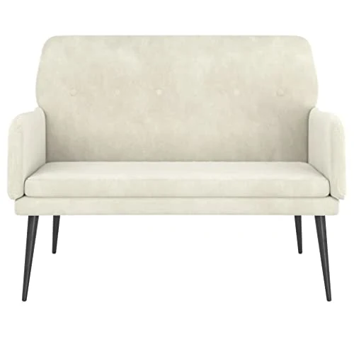 vidaXL Banc Crème 108x79x79 cm Velours