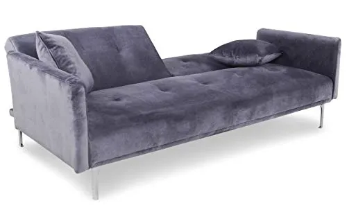 Menzzo Carla Canapé en Velours, Gris, 191