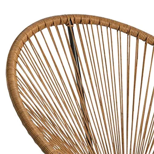 IDMarket - Salon de Jardin Izmir Table et 2 fauteuils Oeuf Cordage Effet rotin