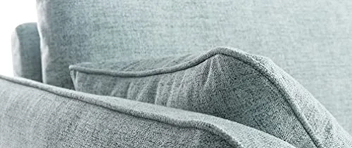 Miliboo Canapé scandinave 3 Places en Tissu Bleu Glacier et Bois Clair Creep
