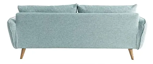 Miliboo Canapé scandinave 3 Places en Tissu Bleu Glacier et Bois Clair Creep