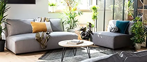 Miliboo Chauffeuse Double Design en Tissu Jaune Cumin PLURIEL