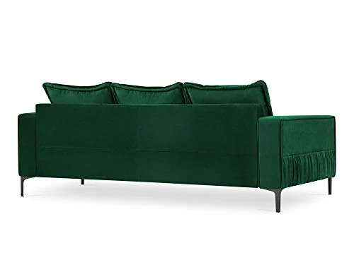 Canapé Velours, Triomphe, 3 Places, Vert Bouteille, 216x98x85