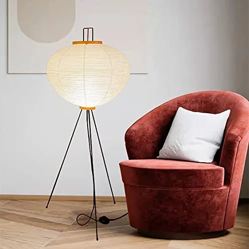 Lampe En Papier De Riz, Lampadaire De Style Japonais Pour Chambres À Coucher, Lampe Sur Pied En Papier De 120 Cm / 47,2 Pouces, Abat-jour En Papier De Riz Fait À La Main, Support De Lampe E27