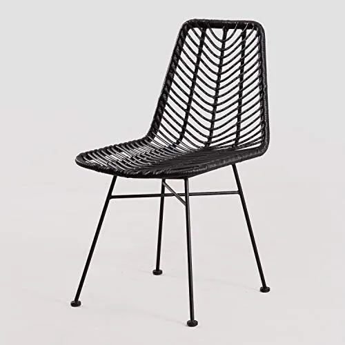 SKLUM Chaise en Rotin Synthétique Gouda Colors Noir Noir