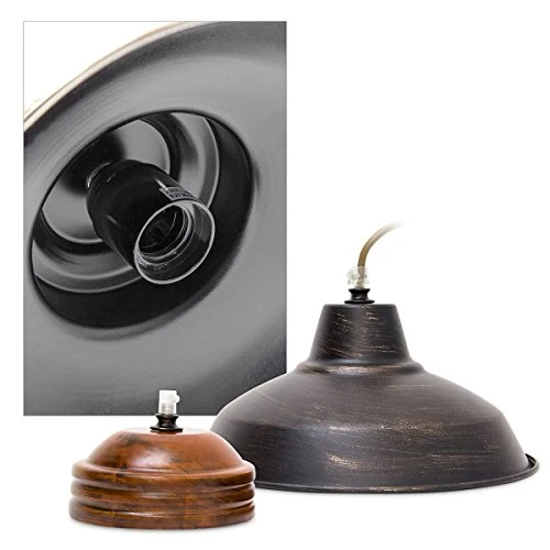Relaxdays 10018907 Suspension Plafond Plafonnier Lampe à Suspendre de Style Industriel, Métal
