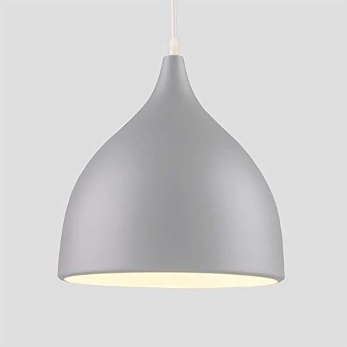 E27 Aluminium Suspension luminaire design Luminaire Moderne Plafonnnier Luminaires Plafond éclairage D17*H20cm (Gris)