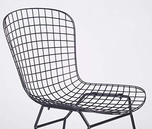 LMC Harry Zanguidi inspiré Noir en Fil métal Chaise de Salle à Manger Galette de Chaise Cafe Restaurant