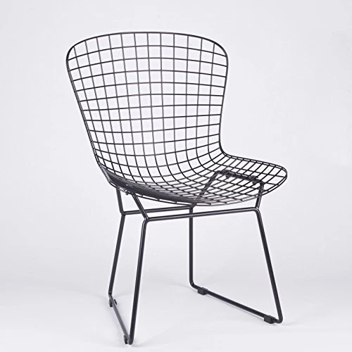 LMC Harry Zanguidi inspiré Noir en Fil métal Chaise de Salle à Manger Galette de Chaise Cafe Restaurant