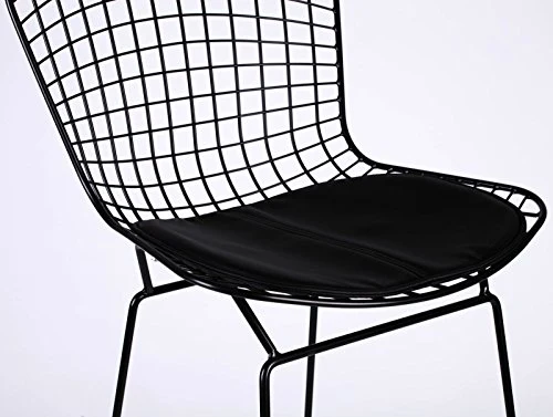 LMC Harry Zanguidi inspiré Noir en Fil métal Chaise de Salle à Manger Galette de Chaise Cafe Restaurant