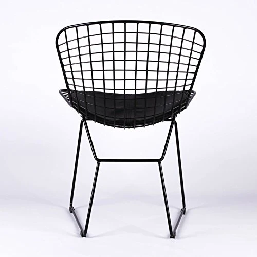 LMC Harry Zanguidi inspiré Noir en Fil métal Chaise de Salle à Manger Galette de Chaise Cafe Restaurant