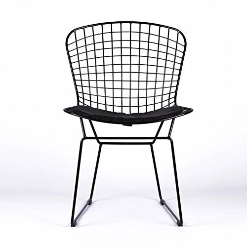 LMC Harry Zanguidi inspiré Noir en Fil métal Chaise de Salle à Manger Galette de Chaise Cafe Restaurant