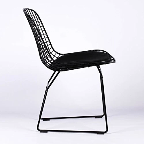 LMC Harry Zanguidi inspiré Noir en Fil métal Chaise de Salle à Manger Galette de Chaise Cafe Restaurant