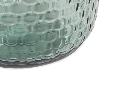 Vase Dame-Jeanne à reliefs en Verre recyclé 12L - H.42 cm - Jerzy - Vert d'eau