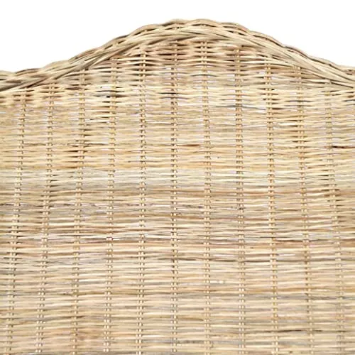 vidaXL Canapé avec Coussin Fauteuil de Salon Chaise de Canapé Salle de Séjour Maison Intérieur Chambre à Coucher Rotin Naturel et Lin