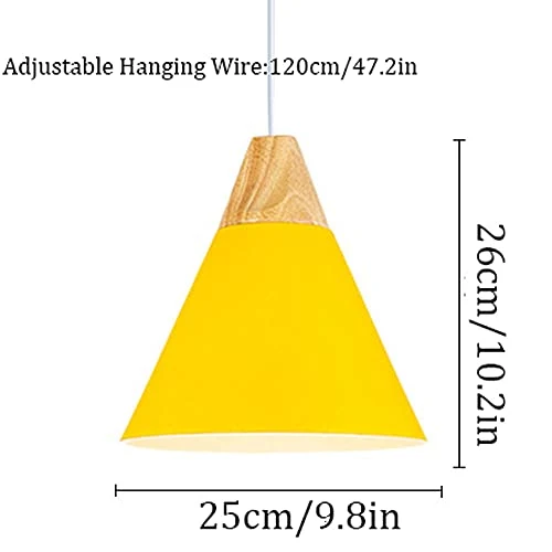 ZAKATA Suspension Simple Luminaire Suspendu Nordic Macaron Cone Lampe Suspendue en Métal Luminaires pour Îlot De Cuisine Salle À Manger Chambre Couloir Bar, 1 Paquet