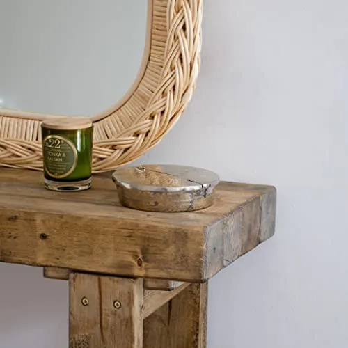 HANNUN - Table Console Zinek | Console Meuble d'entrée 120 x 85 Cm | Design Rustique | Table d'Appoint en Bois Massif d'Épicéa Recyclé Durable | Bout de Canapé pour l'Entrée Couloir Chambre Salon