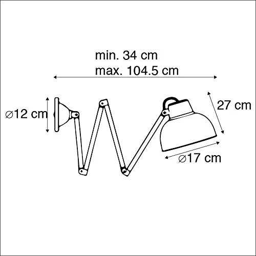 QAZQA avon - Applique murale avec bras flexible Industriel - 1 lumière - L 17 mm - Cuivre - Rustique - Éclairage intérieur - Salon I Chambre