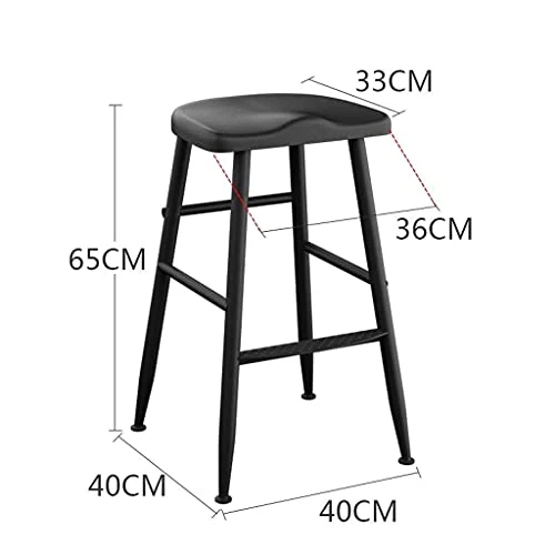 WWJ Tabourets de bar créatifs en plastique et fer avec cadre en métal pour cuisine, restaurant, café Taille : 65 cm (taille : 45 cm)