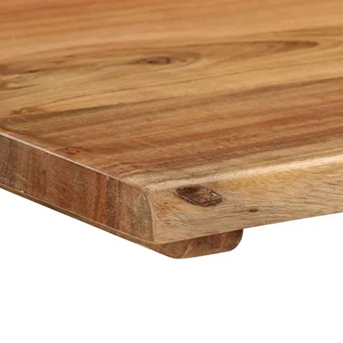 Tidyard Table de Salle à Manger Rectangulaire, Table de Repas Meuble à Manger, Table Console Extensible 160x80x76 cm Bois d'acacia Solide