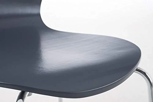Chaise Empilable Calisto en Bois - Assise Ergonomique - Chaise de Salle d'Attente en Bois Chaise, Hauteur Assise 45 cm -Couleurs au Choix:, Couleur:Gris