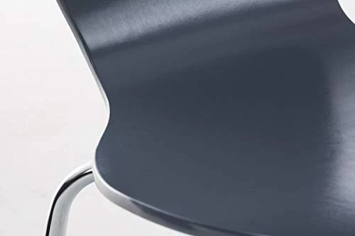 Chaise Empilable Calisto en Bois - Assise Ergonomique - Chaise de Salle d'Attente en Bois Chaise, Hauteur Assise 45 cm -Couleurs au Choix:, Couleur:Gris