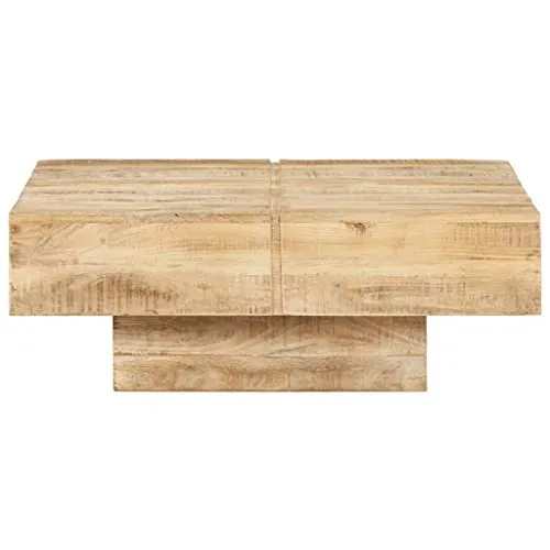 vidaXL Table Basse Table d'Appoint Table de Canapé Meuble de Salon Bout de Canapé Salle de Séjour Maison Intérieur 80x80x28 cm Bois de Manguier Massif