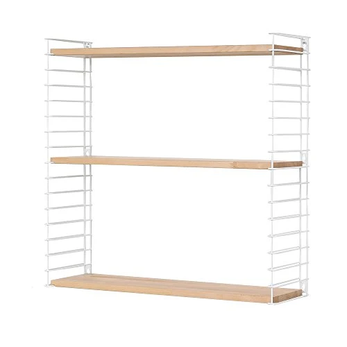 Metaltex ESTANTERIA 3 PISOS 'TOMADO' Blanco-Madera 37.76.07/337 12 x 21 x 68 cm