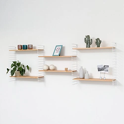 Metaltex ESTANTERIA 3 PISOS 'TOMADO' Blanco-Madera 37.76.07/337 12 x 21 x 68 cm