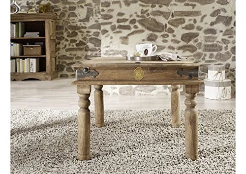 Table Basse carrée 60x60cm - Bois Massif de Palissandre huilé - Style Colonial/Ethnique - Leeds #26